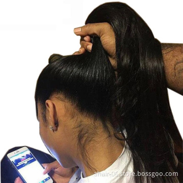 AllRun Factory Wholesale Price Hot Selling 100% Vigrin Raw Brazilian Human Hair Straight Body Wave Wig 360 Lace Front Wig